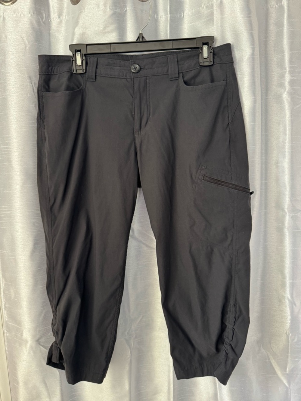 Eddie Bauer Women's Rainier Capri Hiking Pants Black Size 8 Nylon Spandex